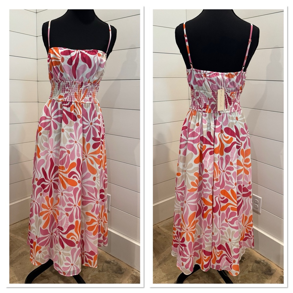 Hutch Floral Maxi-Midi Dress, Stretch Waist, Pull On, NWT, Small